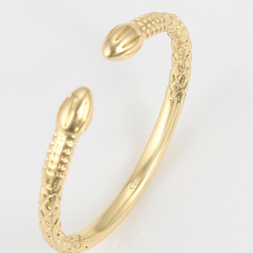 1 Pair (2) Large Open 14k Gold Trinidad West Indian Caribbean Jamaican Bangles